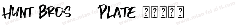 Hunt Bros 101 Plate字体转换